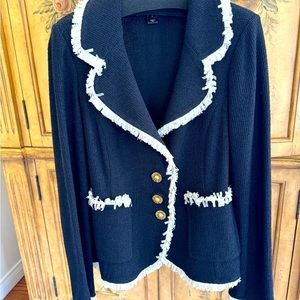 St.John black jacket with fringe